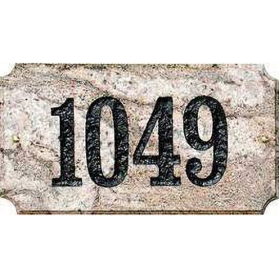Solid Granite Address Plaque, Executive "Cut Corner" Rectangle, Black Natural