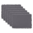 thumbnail image 1 of Solid Gray Heavyweight Fringed Placemat (Set of 6), 1 of 3