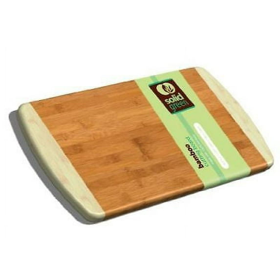 Solid Green Large Two Tone Bamboo Cutting Board 13x10.5