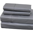 thumbnail image 1 of Solid Grey Top Split King: Adjustable King Bed Size Sheets, 4PC Bed Sheet Set, 100% Cotton, 650 Thread Count, Sateen, Deep Pocket, 1 of 2