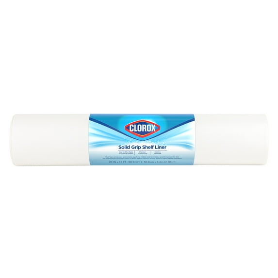 Solid Grip Shelf Liner with Clorox, White, 20 in. x 18 ft. Roll