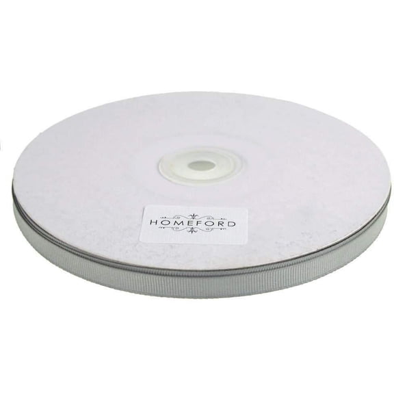 Solid Grosgrain Ribbon, 3/8-Inch, 50 Yards, Silver