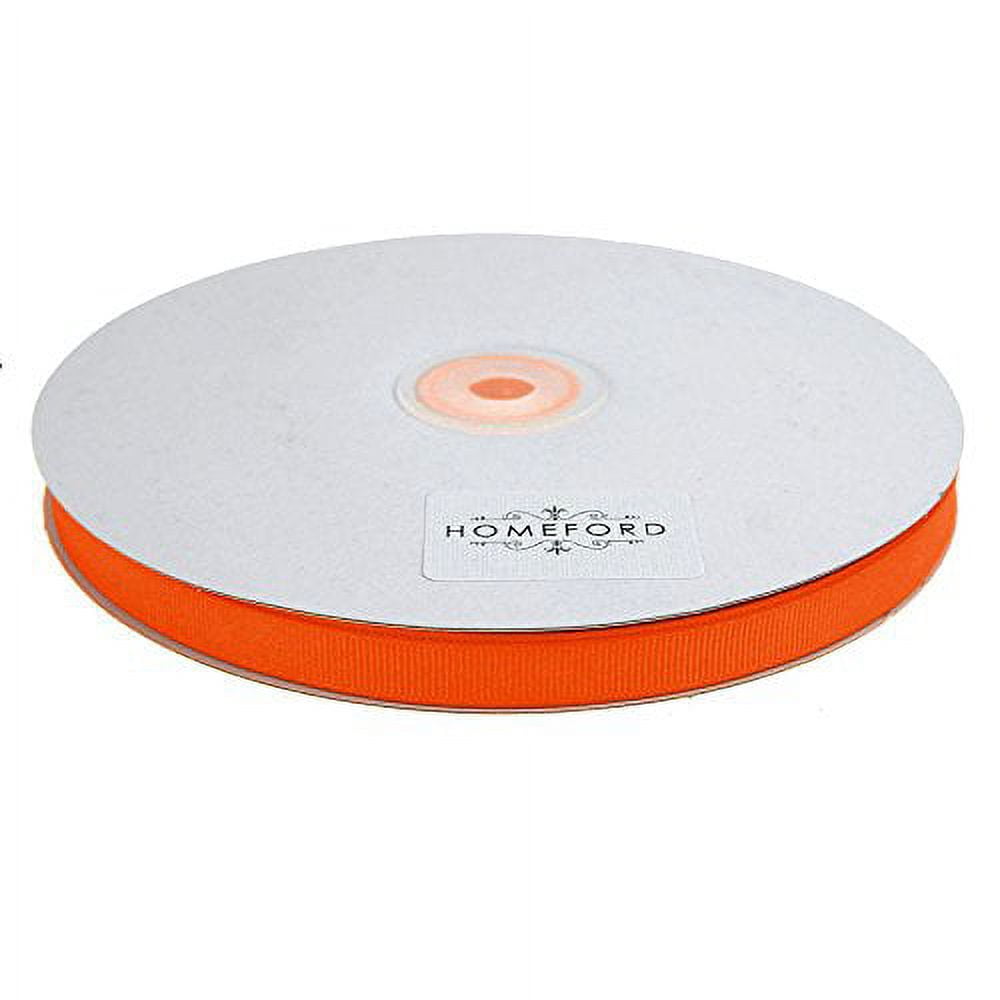 Solid Grosgrain Ribbon, 3/8-inch, 50-yard, Orange