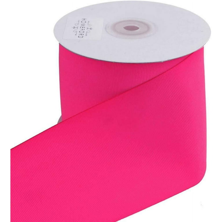 Solid Grosgrain Ribbon, 3-Inch, 25 Yards, Hot Pink