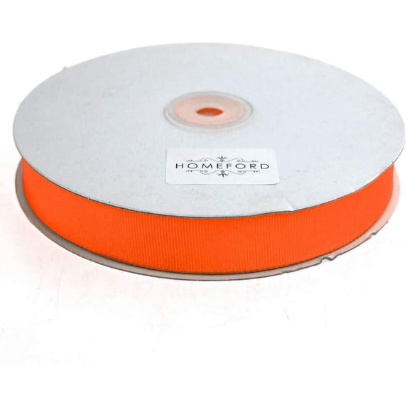 Solid Grosgrain Ribbon, 5/8-Inch, 50 Yards, Neon Orange