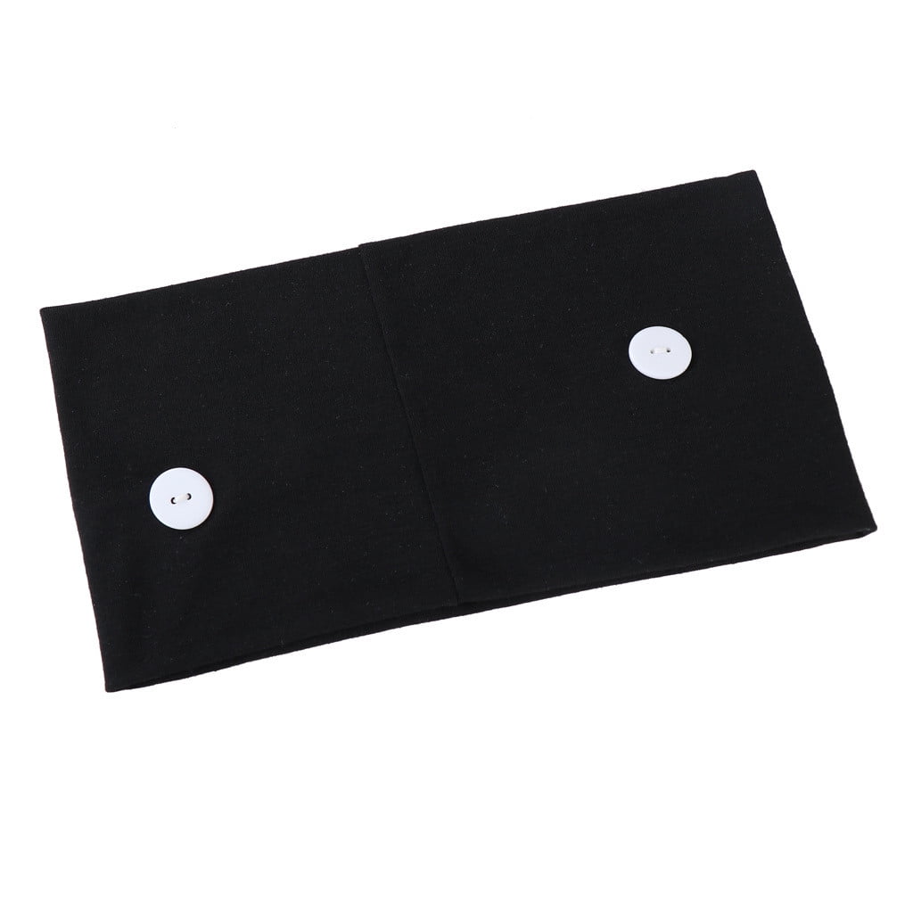 Solid Hairband With Button Face Holder Wearing Protect Ears Head Wrap