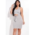 thumbnail image 1 of Solid Halter Neck Mini Dress With Front Cutout And Waist Tiw, 1 of 5