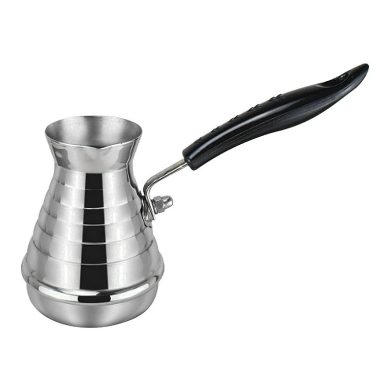 Solid Hammered Stainless Steel Turkish Greek Maker Coffee Pot with Hob with  Handle Long Handle,, 350ml