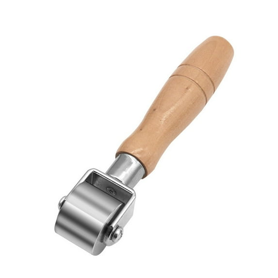 Solid Hand Push Roller Leather Edge Press With Wooden Handle Flattened Leather