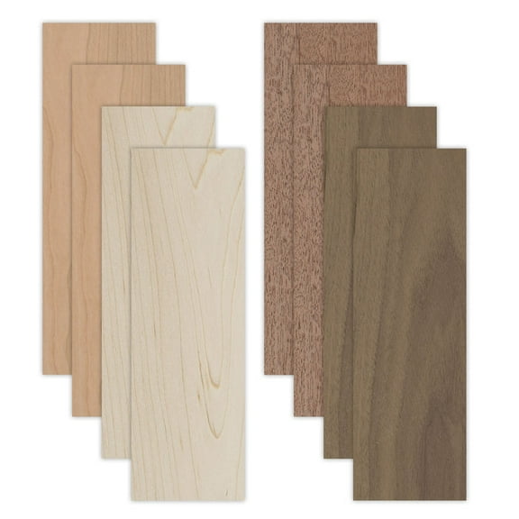 Solid Hardwood 6x19 inches, 0.13 inches, 1/8 inches, Unfinished | Basswood, Poplar, Mahogany, Walnut, Cherry, Maple, Cedar