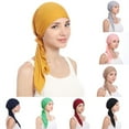 thumbnail image 1 of Solid Head Cover Turban for Women Simple Style Cancer Headwear Cap, 1 of 4
