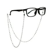 Solid Hearts Stainless Steel Eyeglass Chain Glasses Necklace Cord Strap Sunglass Holder Lanyard (Silver)
