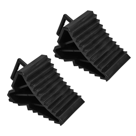 Solid Heavy Duty Plastic Wheel Chocks 2 Packs,Wheel Stoppers for Car, Travel Trailers, RVs and Truck, 8" by 4" by 4"