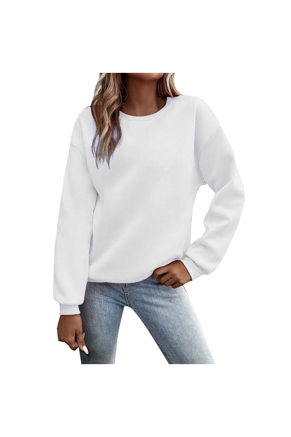 Solid Hoodies For Women Y2K Fuzzy Women’S Sweater Loose Athletic Basic Sweatshirt For Women Deal Of The Day