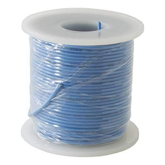 Solid Hook Up Wire - 22 Gauge, 100 Foot Spool - Blue (Shade May Vary)