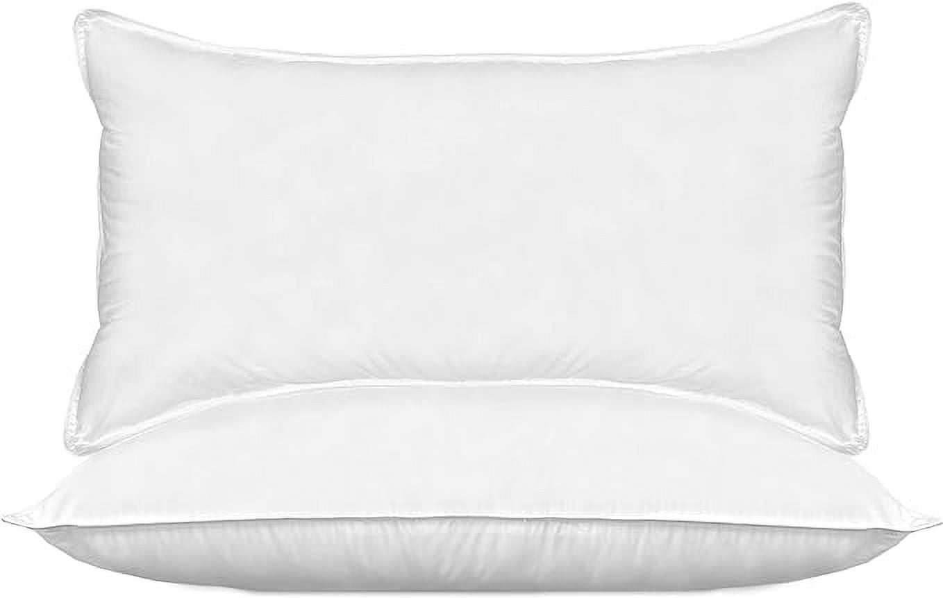 Solid Hotel Bed Pillows, Cooling Gel-Infused Filling, for Side, Back, and Stomach Sleepers, 2-PACK King Size Pillow Set