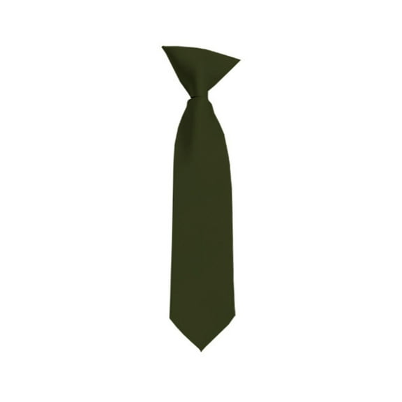 Solid Hunter Green Boy's 11" Clip On Tie Age 3 to 6 Years Old