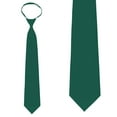 thumbnail image 1 of Solid Hunter Green Zipper Tie Mens Pre-Tied Necktie…, 1 of 2