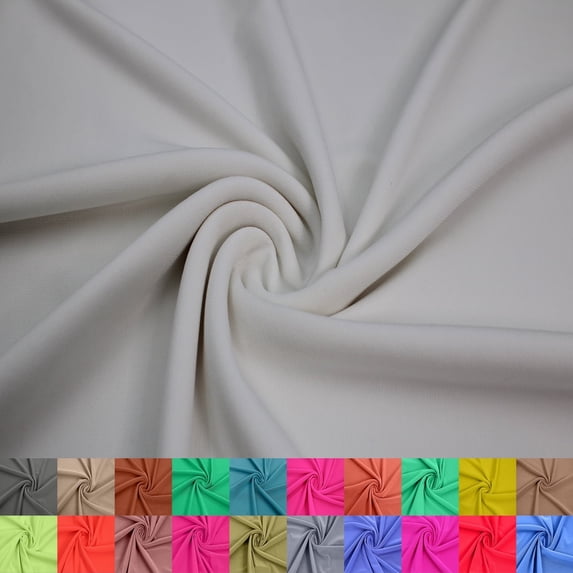 Solid ITY Jersey Knit Poly Spandex 2-Way Stretch, 200 GSM Apparel Fabric, DIY Projects.