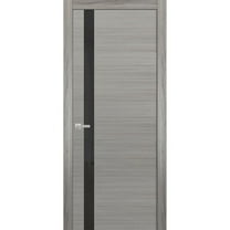 Solid Interior French | Planum 0040 Grey Ash | Single Regular Panel Frame Trims Handle | Bathroom Bedroom Sturdy Doors -36" x 84"