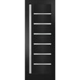 thumbnail image 1 of Solid Interior French | Quadro 4088 Matte Black with Frosted Glass | Single Regular Panel Frame Trims Handle | Bathroom Bedroom Sturdy Doors, 1 of 6