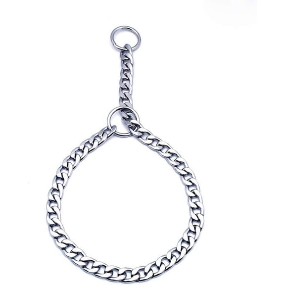 Solid Iron Dog Collar Metal Chain Adjustable Large Dog Pet Training Collar