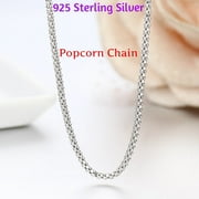 BEDAZZLEDBIJOU Solid Italian Diamond Cut Sterling Silver Popcorn Chain in Sterling Silver