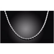 BEDAZZLEDBIJOU Solid Italian Diamond Cut Sterling Silver Rope Chain in Sterling Silver
