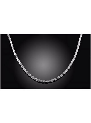 Jewelryweb 925 Sterling Silver Mens Italian 6mm Pave Curb Chain Necklace  (18-30 Inch) - 22 Inch