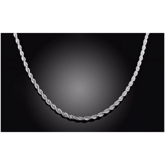 Solid Italian Diamond Cut Sterling Silver Rope Chain in Sterling Silver