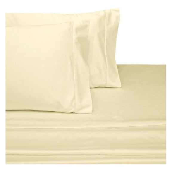 Solid Ivory King Size Microfiber Attached Waterbed Sheets with Pole Attachment. Pole not Included