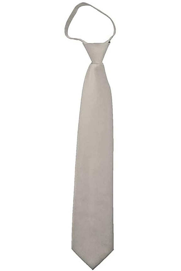 Solid Ivory Mens 20 Zipper Tie