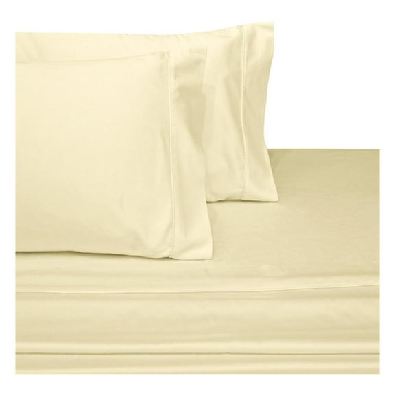 Solid Ivory Super Single Microfiber Attached Waterbed Sheets with Pole Attachment. Pole not Included
