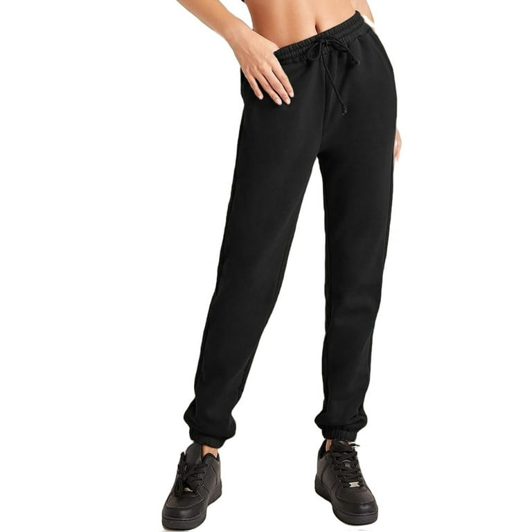 Solid Joggers Black Colour Womens Sweatpants Women s