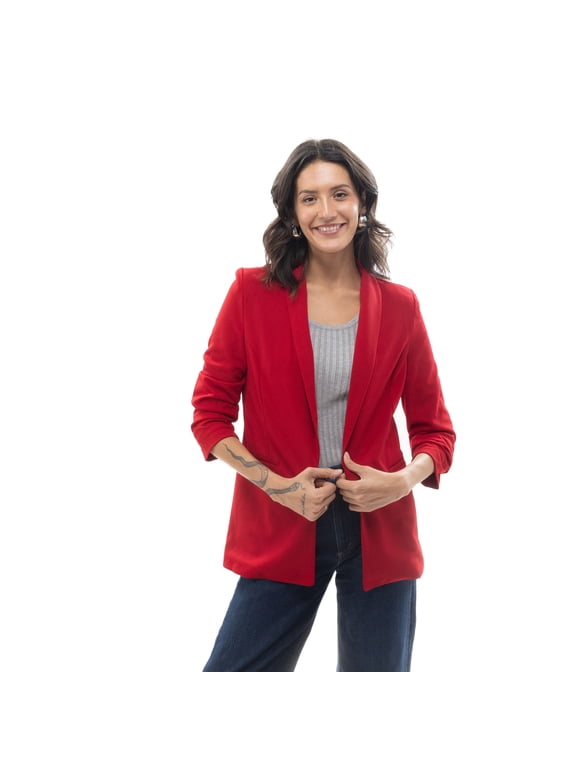 Solid Knit Crepe Blazer