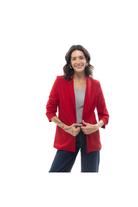 Solid Knit Crepe Blazer