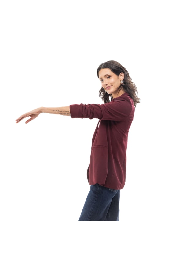 Solid Knit Crepe Blazer