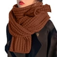 thumbnail image 1 of Solid Knitted Wool Scarf, Winter Warm Neck Wrap, Casual Fashion Shawl, Women Thick Soft Cold Resistant Neck Accessory for Commute Outdoor Gathering Leisure Fashion Scarf,Coffee, 1 of 9