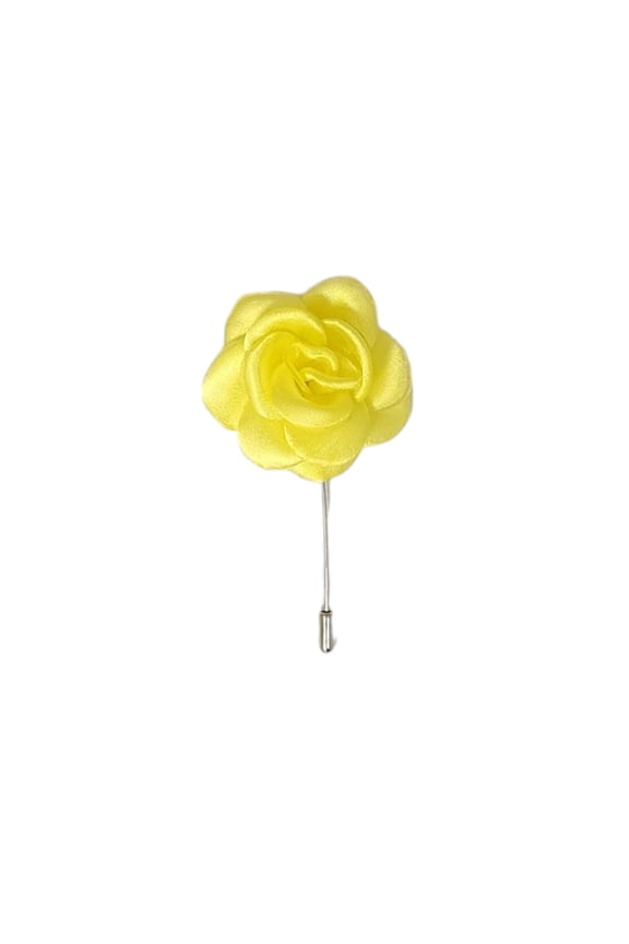 Solid Lemon Yellow Floral Lapel Pin