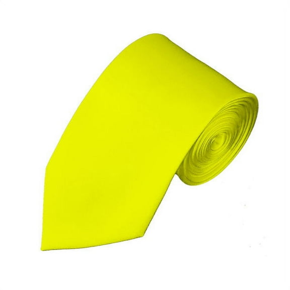 Solid Lemon Yellow Slim Men's Necktie