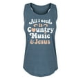thumbnail image 1 of Solid Light - All I Need Country Music Jesus - Women's Racerback Tank, 1 of 5
