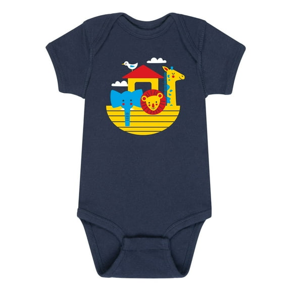 Solid Light - Ark With Animals - Infant Baby One Piece
