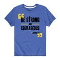thumbnail image 1 of Solid Light - Be Strong And Courageous Joshua - Youth Short Sleeve Tee, 1 of 5
