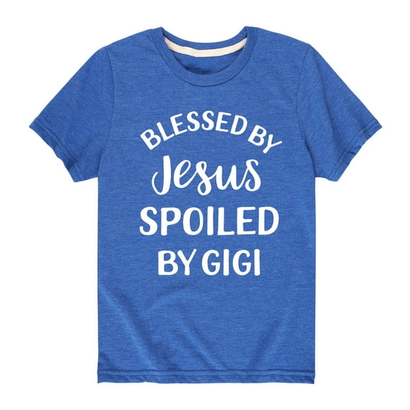 Solid Light - Blessed By Jesus Gigi - Toddler Short Sleeve Tee