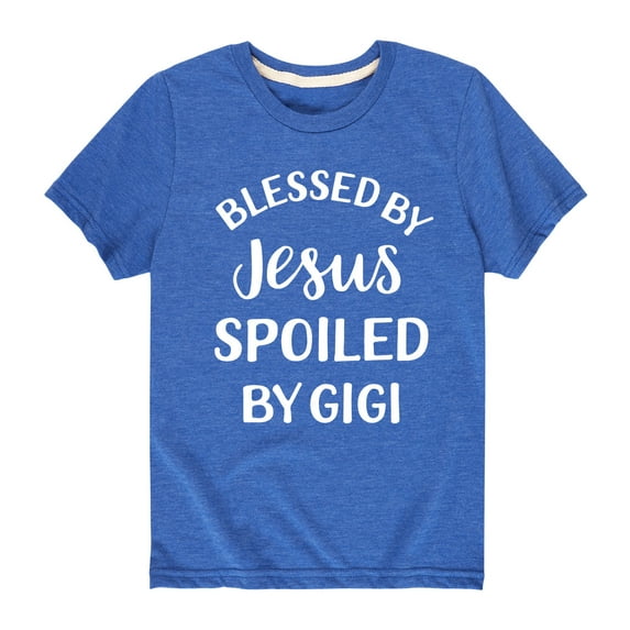 Solid Light - Blessed By Jesus Gigi - Toddler Short Sleeve Tee
