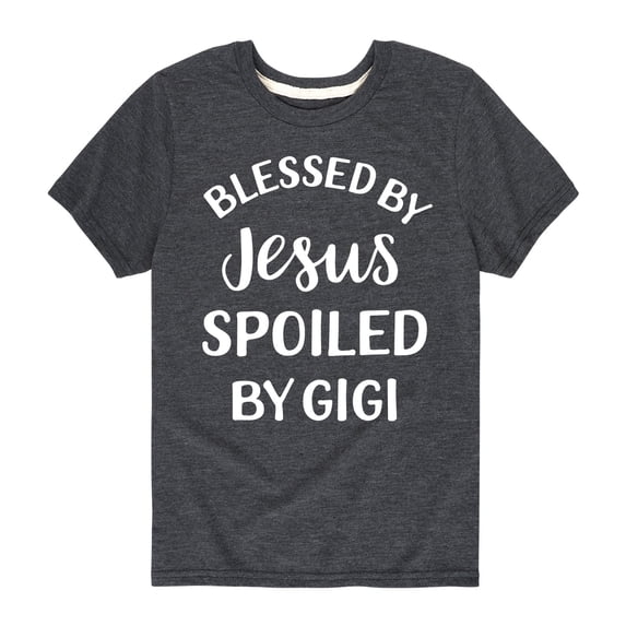 Solid Light - Blessed By Jesus Gigi - Toddler Short Sleeve Tee