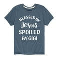 thumbnail image 1 of Solid Light - Blessed By Jesus Gigi - Youth Short Sleeve Tee, 1 of 5