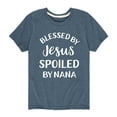 thumbnail image 1 of Solid Light - Blessed By Jesus Nana - Toddler Short Sleeve Tee, 1 of 5