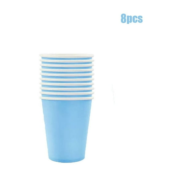 Solid Light Blue Theme Disposable Tableware boy Girls Birthday Decorations 8 people  Napkins Cups Plates Tablecloths baby shower