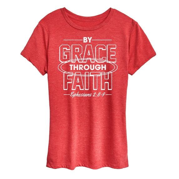 Solid Light - By Grace Through Faith - Ephesians 2:8-9 - Women'S Short Sleeve Graphic T-Shirt